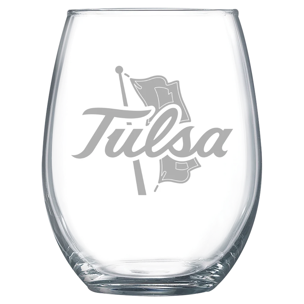 The University of Tulsa Polar Camel 15 oz. Stemless Wine Glass