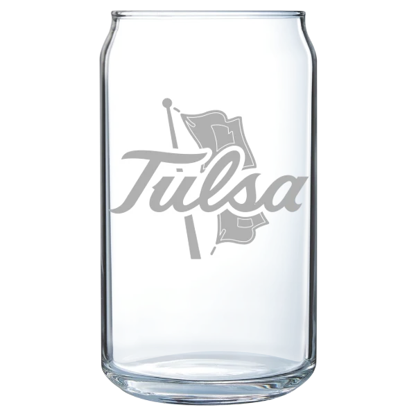 The University of Tulsa Polar Camel 16 oz. Can Glass
