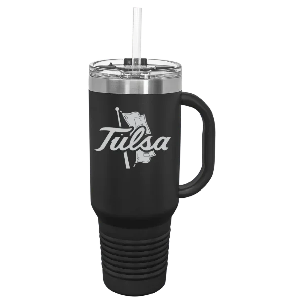 The University of Tulsa Polar Camel 40 oz. Travel Mug with Snap Lid & Straw