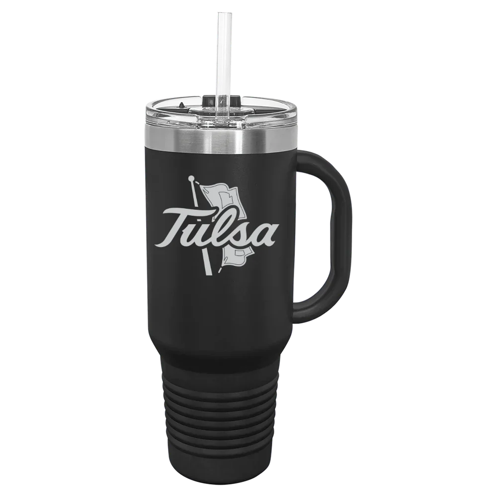 The University of Tulsa Polar Camel 40 oz. Travel Mug with Snap Lid & Straw