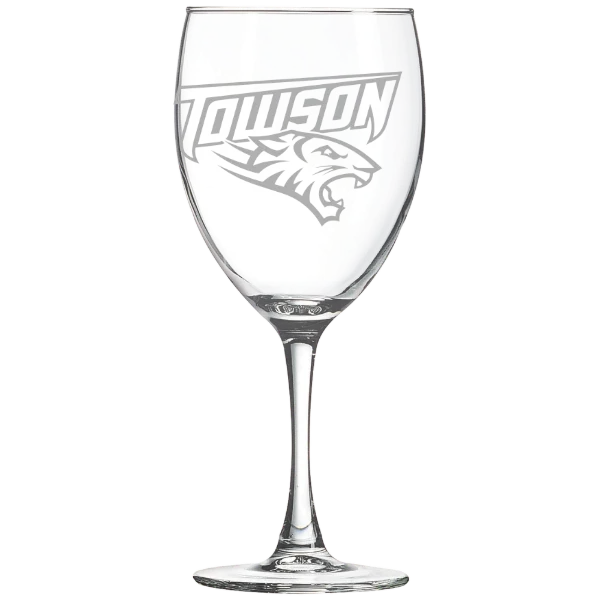 Towson University Polar Camel 10 1/2 oz. Wine Glass