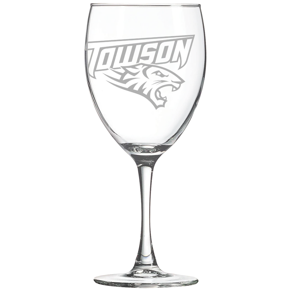 Towson University Polar Camel 10 1/2 oz. Wine Glass