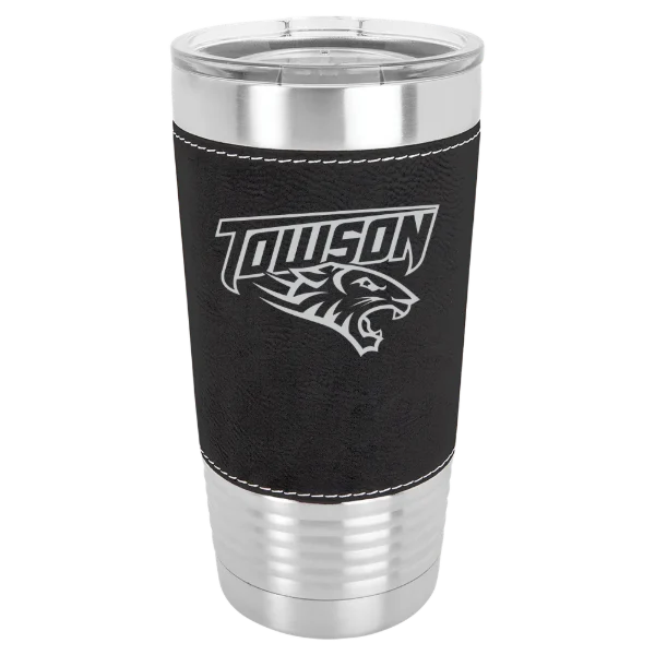 Towson University Polar Camel 20 oz. Leatherette Grip Tumbler with Standard Lid