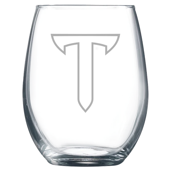 Troy University Polar Camel 9 oz. Stemless Wine Glass