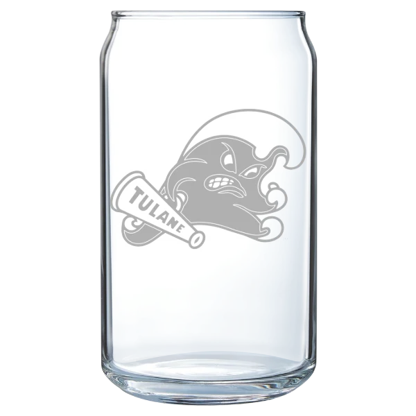 Tulane University Polar Camel 16 oz. Can Glass