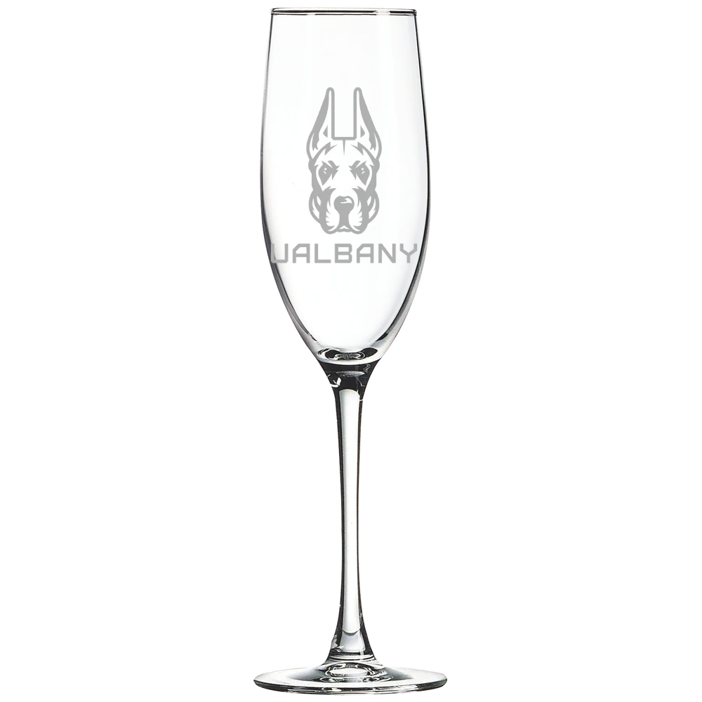 University at Albany Polar Camel 8 oz. Champagne Flute