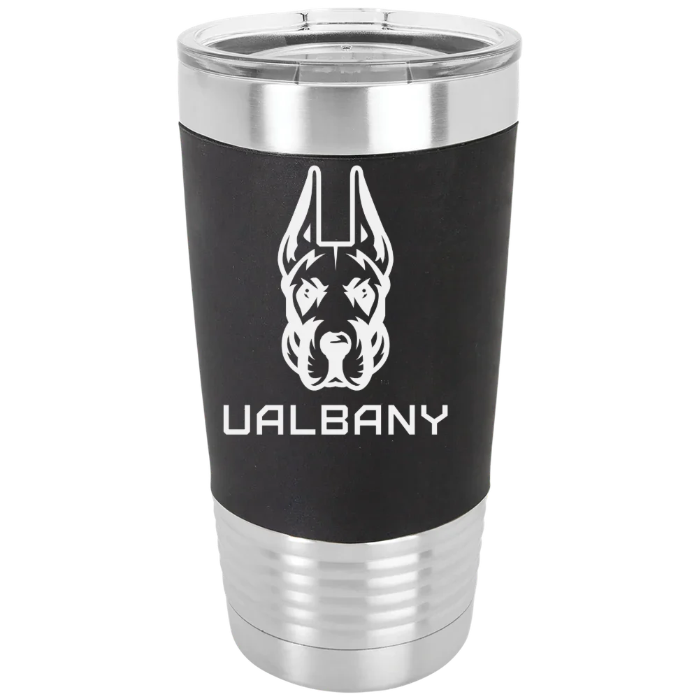 University at Albany Polar Camel 20 oz. Silicone Grip Tumbler with Standard Lid