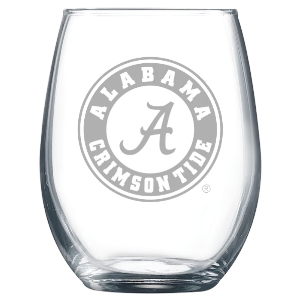 University of Alabama Polar Camel 9 oz. Stemless Wine Glass