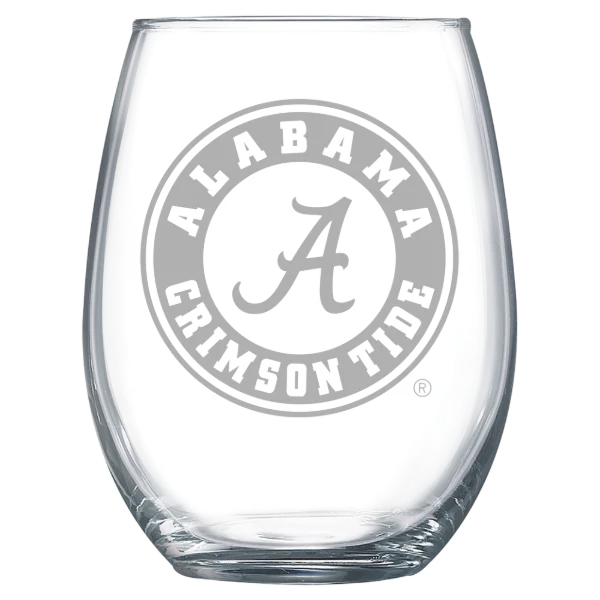 University of Alabama Polar Camel 15 oz. Stemless Wine Glass