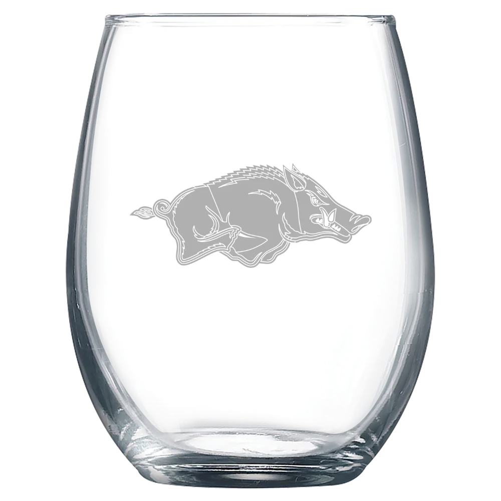 University of Arkansas, Fayetteville Polar Camel 9 oz. Stemless Wine Glass