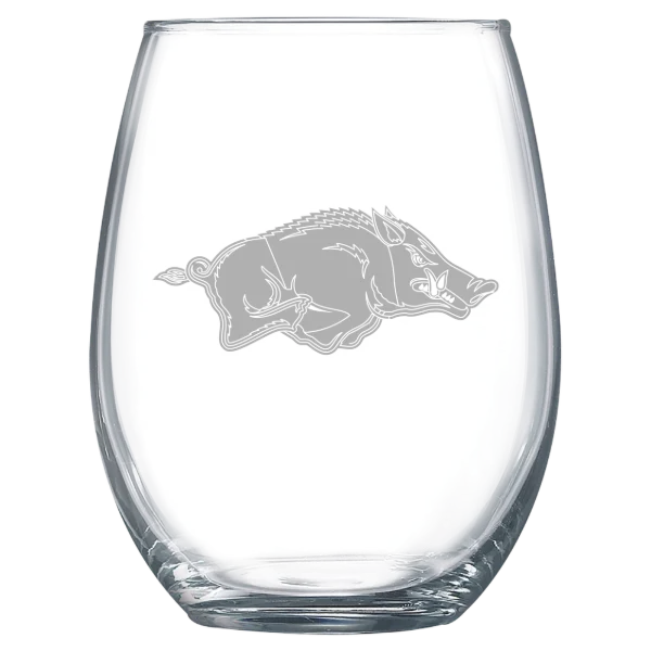 University of Arkansas, Fayetteville Polar Camel 15 oz. Stemless Wine Glass