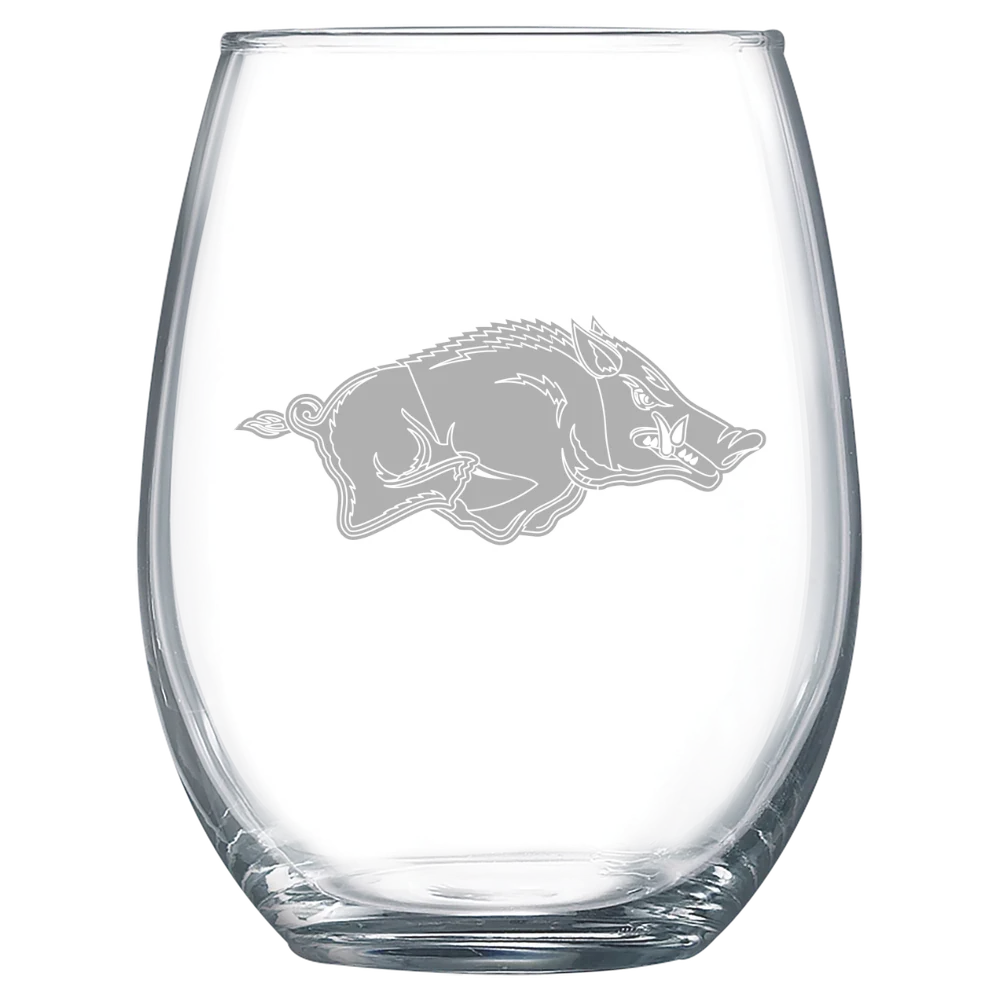 University of Arkansas, Fayetteville Polar Camel 15 oz. Stemless Wine Glass