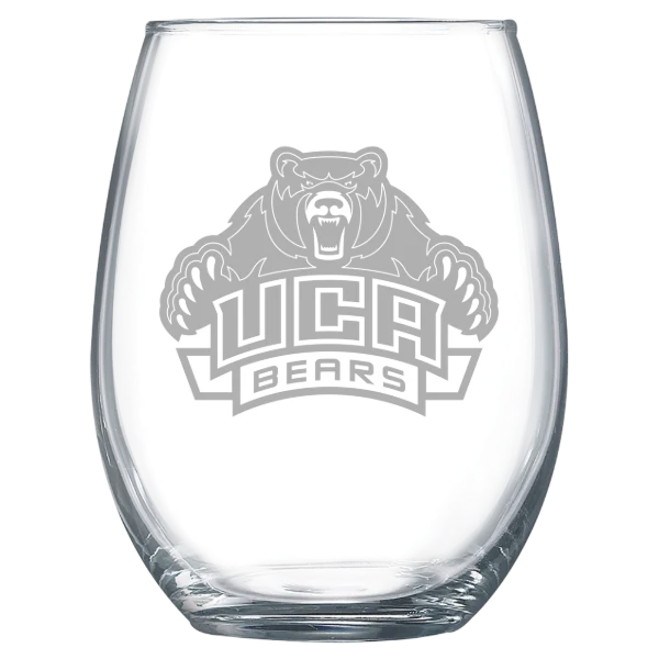 University of Central Arkansas Polar Camel 15 oz. Stemless Wine Glass