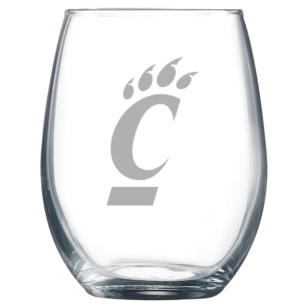 University of Cincinnati Polar Camel 9 oz. Stemless Wine Glass