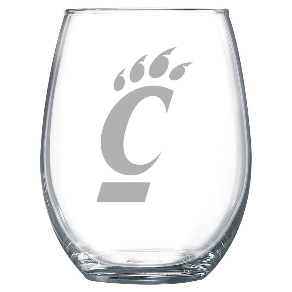 University of Cincinnati Polar Camel 15 oz. Stemless Wine Glass
