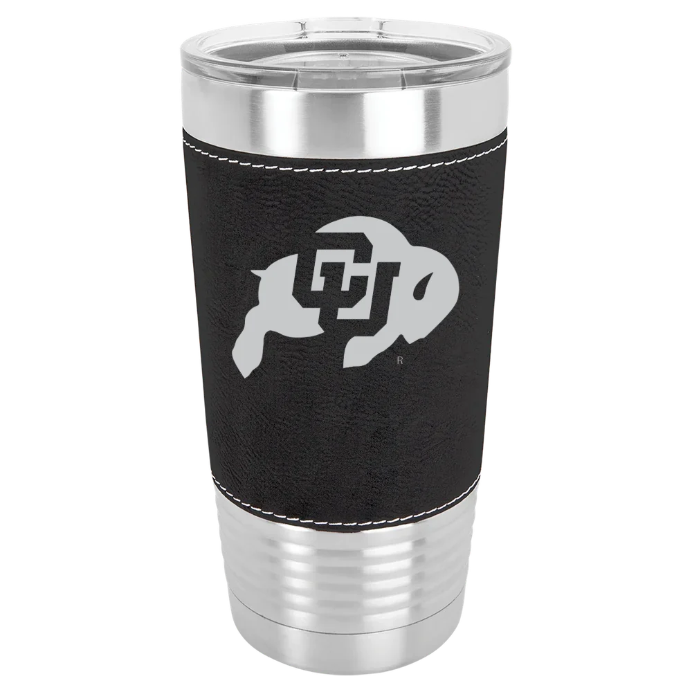 University of Colorado Boulder Polar Camel 20 oz. Leatherette Grip Tumbler with Standard Lid