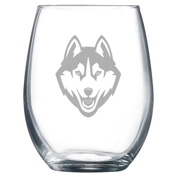 University of Connecticut Polar Camel 9 oz. Stemless Wine Glass