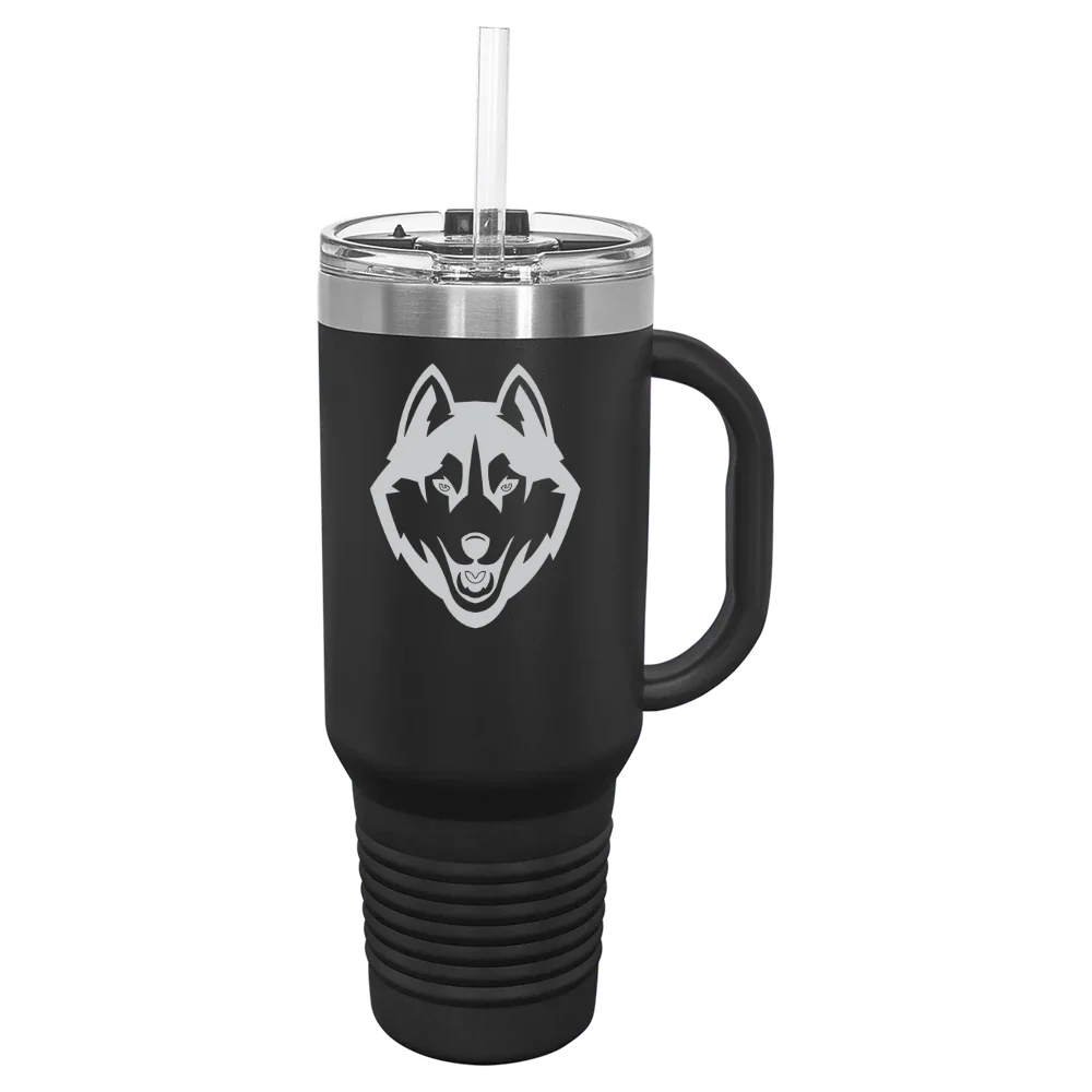 University of Connecticut Polar Camel 40 oz. Travel Mug with Snap Lid & Straw