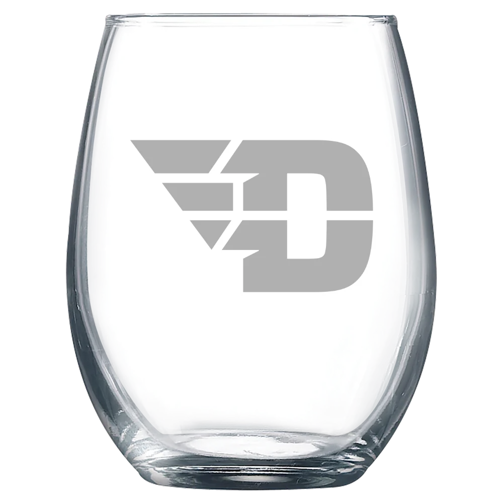 University of Dayton Polar Camel 9 oz. Stemless Wine Glass