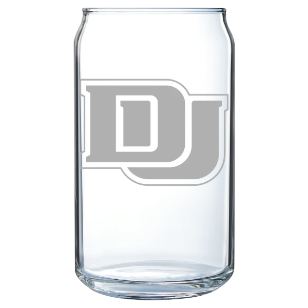 University of Denver Polar Camel 16 oz. Can Glass