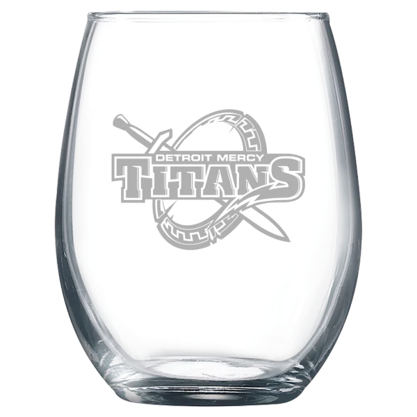 University of Detroit Mercy Polar Camel 9 oz. Stemless Wine Glass