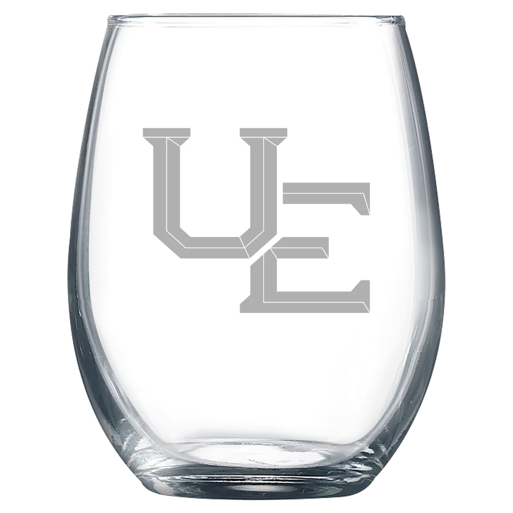 University of Evansville Polar Camel 9 oz. Stemless Wine Glass