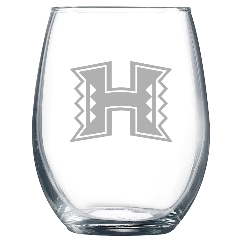 University of Hawaii, Manoa Polar Camel 9 oz. Stemless Wine Glass