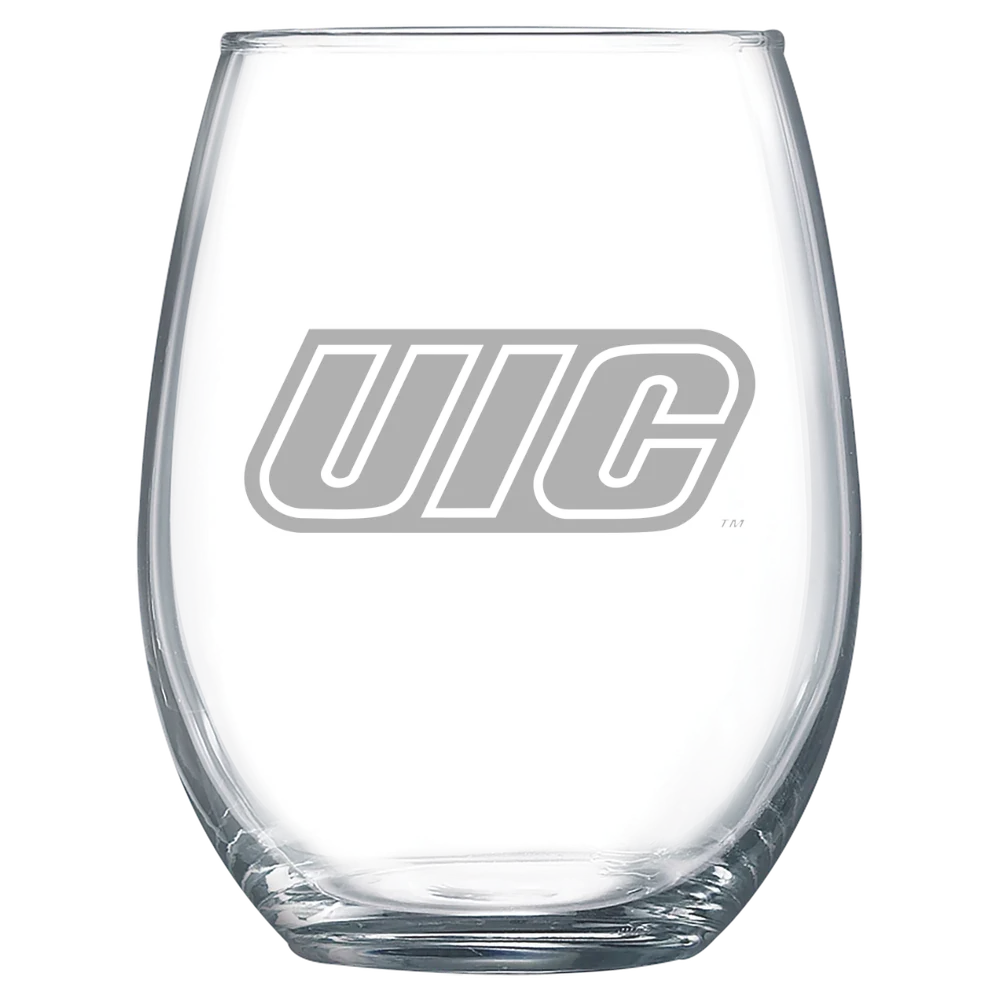 University of Illinois Chicago Polar Camel 15 oz. Stemless Wine Glass