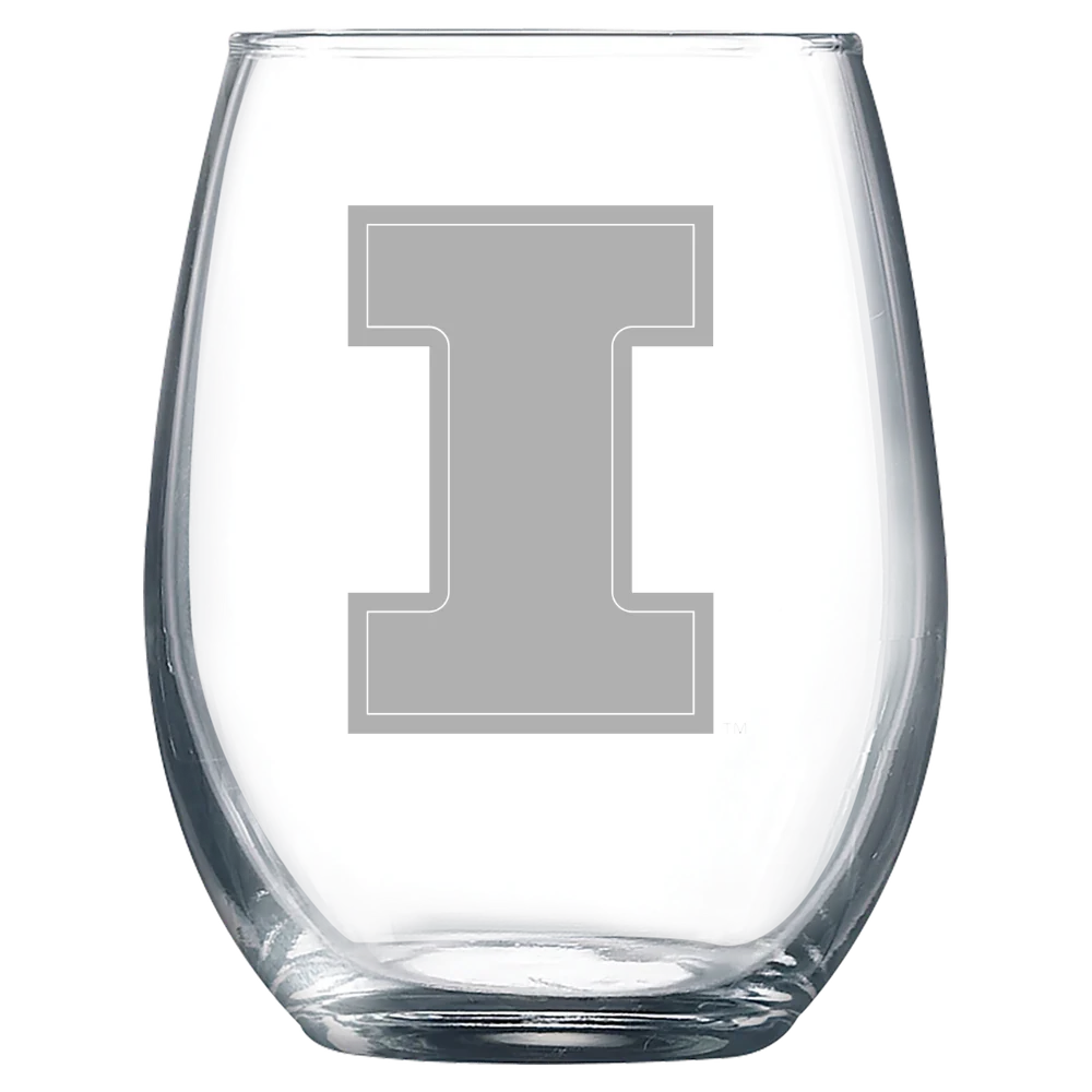 University of Illinois Urbana-Champaign Polar Camel 9 oz. Stemless Wine Glass