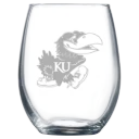 University of Kansas Polar Camel 9 oz. Stemless Wine Glass