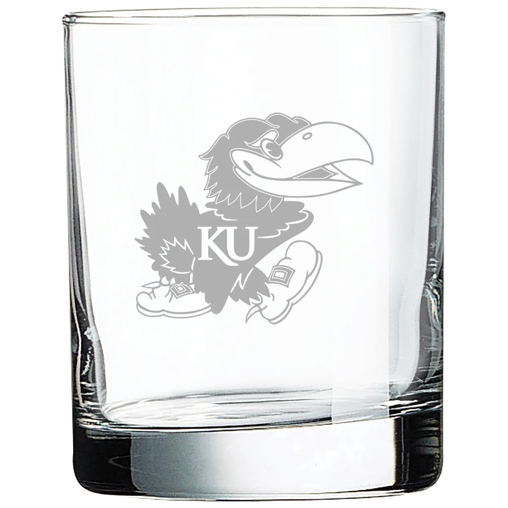 University of Kansas Polar Camel 10 1/2 oz. On The Rocks Glass