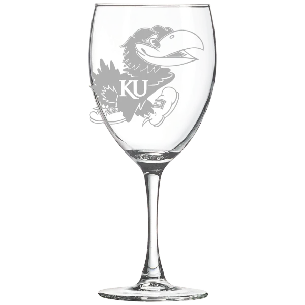 University of Kansas Polar Camel 10 1/2 oz. Wine Glass