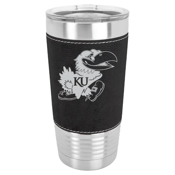 University of Kansas Polar Camel 20 oz. Leatherette Grip Tumbler with Standard Lid