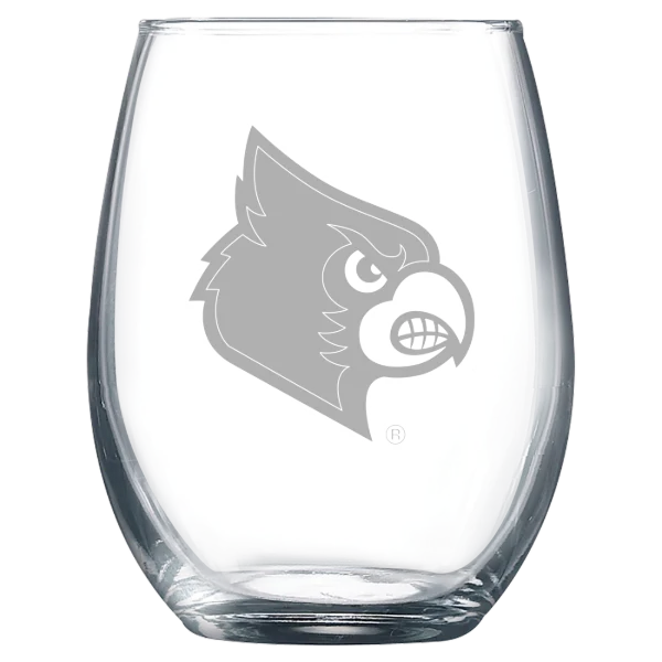 University of Louisville Polar Camel 9 oz. Stemless Wine Glass