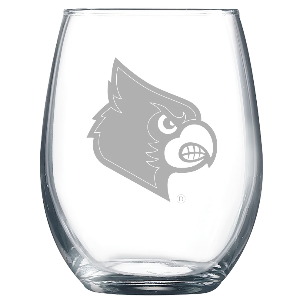 University of Louisville Polar Camel 9 oz. Stemless Wine Glass