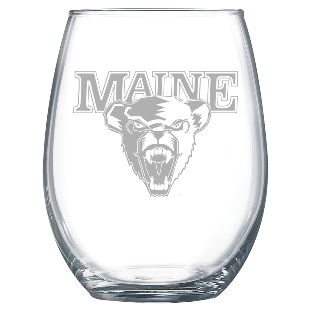 University of Maine Polar Camel 15 oz. Stemless Wine Glass
