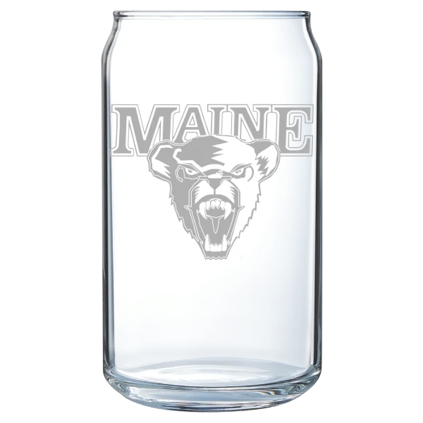 University of Maine Polar Camel 16 oz. Can Glass