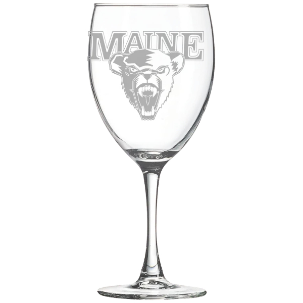 University of Maine Polar Camel 10 1/2 oz. Wine Glass