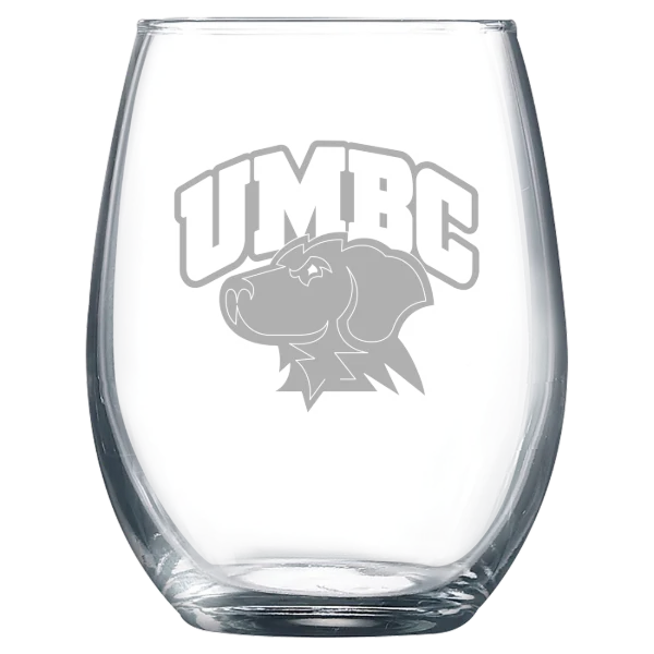 University of Maryland, Baltimore County Polar Camel 9 oz. Stemless Wine Glass
