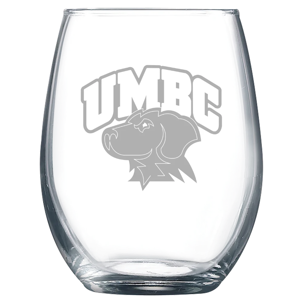 University of Maryland, Baltimore County Polar Camel 9 oz. Stemless Wine Glass