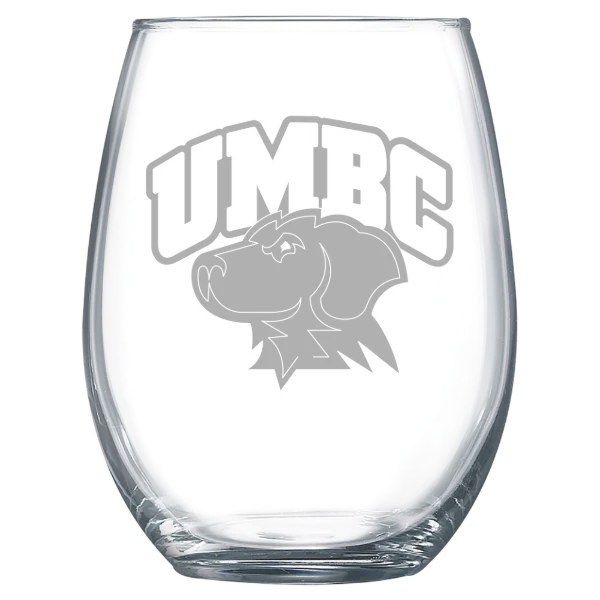 University of Maryland, Baltimore County Polar Camel 15 oz. Stemless Wine Glass