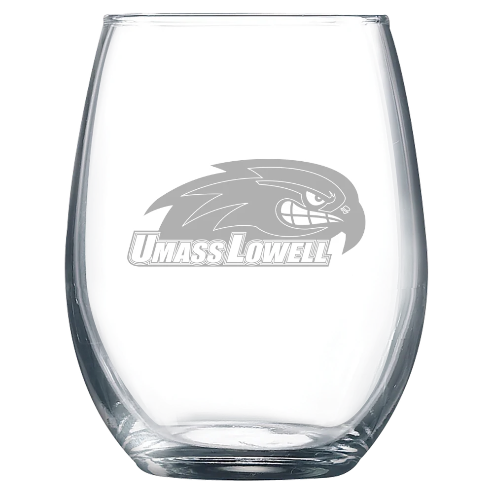 University of Massachusetts Lowell Polar Camel 9 oz. Stemless Wine Glass