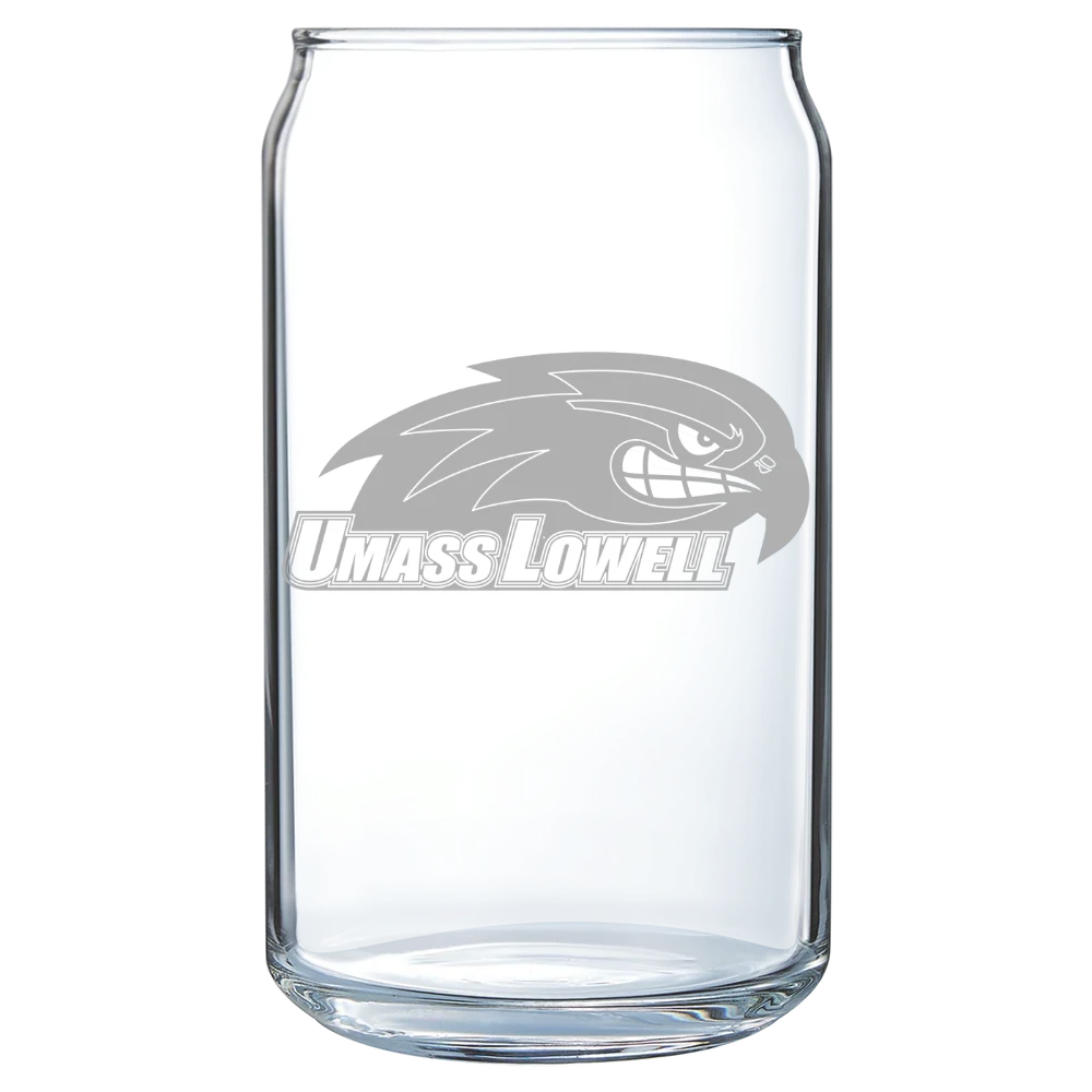 University of Massachusetts Lowell Polar Camel 16 oz. Can Glass