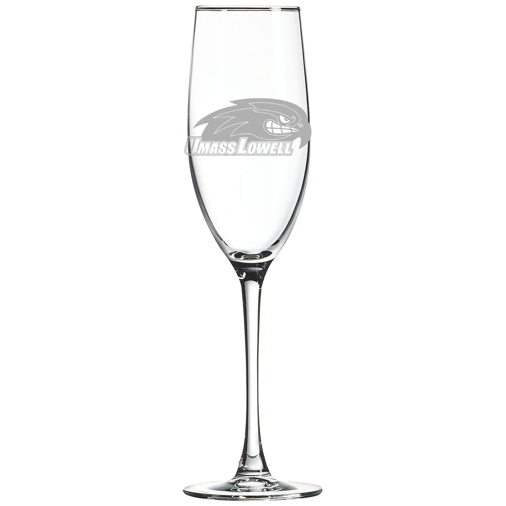 University of Massachusetts Lowell Polar Camel 8 oz. Champagne Flute