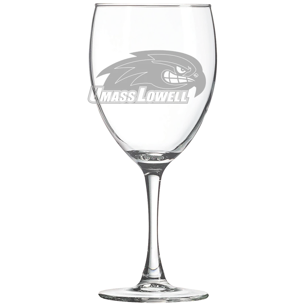 University of Massachusetts Lowell Polar Camel 10 1/2 oz. Wine Glass