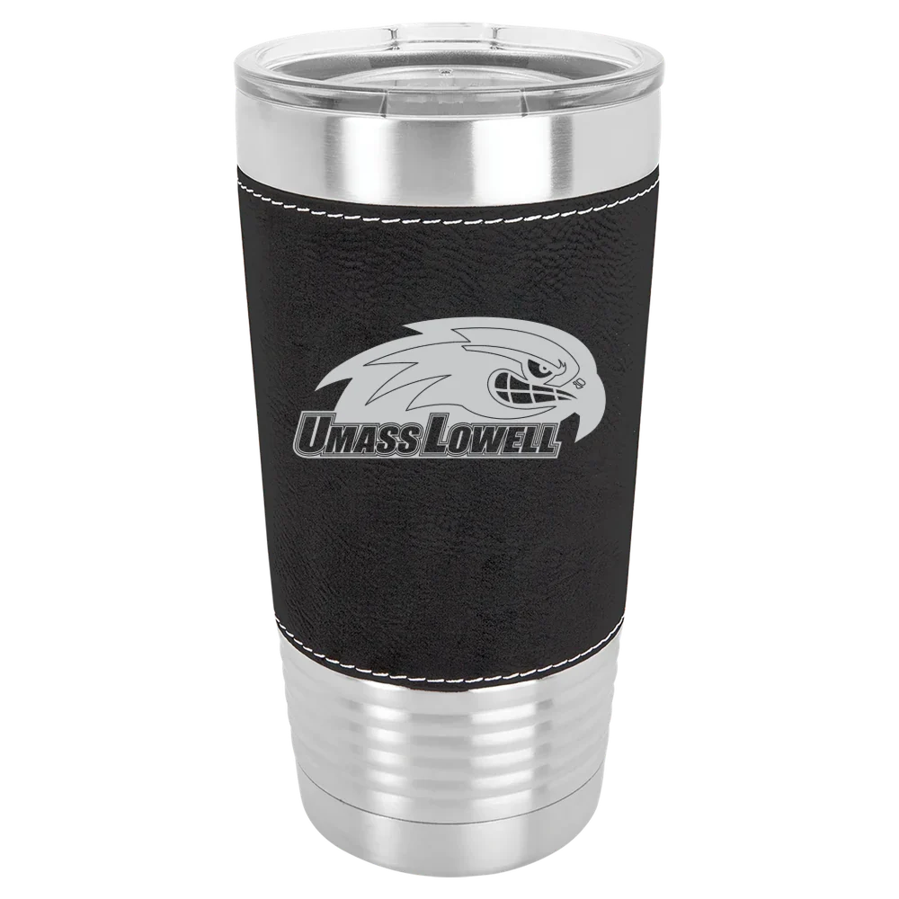 University of Massachusetts Lowell Polar Camel 20 oz. Leatherette Grip Tumbler with Standard Lid