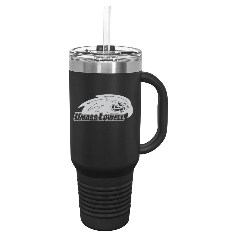 University of Massachusetts Lowell Polar Camel 40 oz. Travel Mug with Snap Lid & Straw