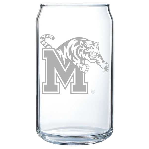 University of Memphis Polar Camel 16 oz. Can Glass