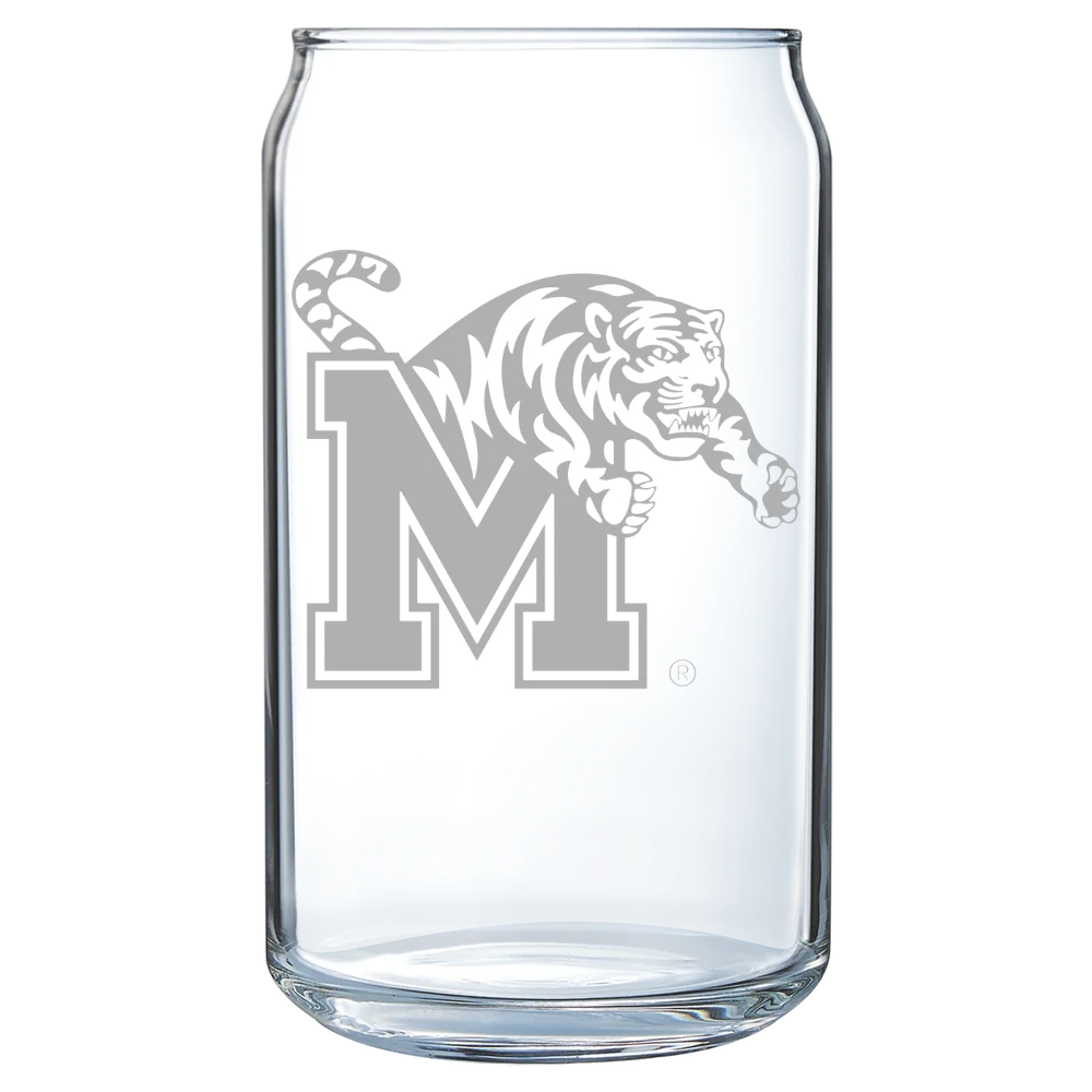 University of Memphis Polar Camel 16 oz. Can Glass