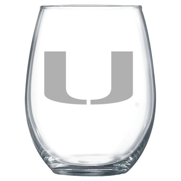 University of Miami (Florida) Polar Camel 15 oz. Stemless Wine Glass